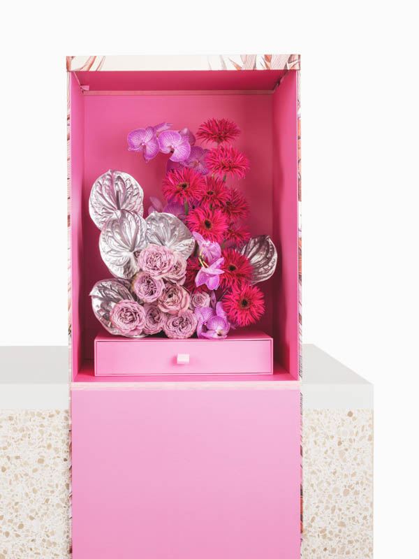 Shop Silver anthurium in bliss large pink gift box