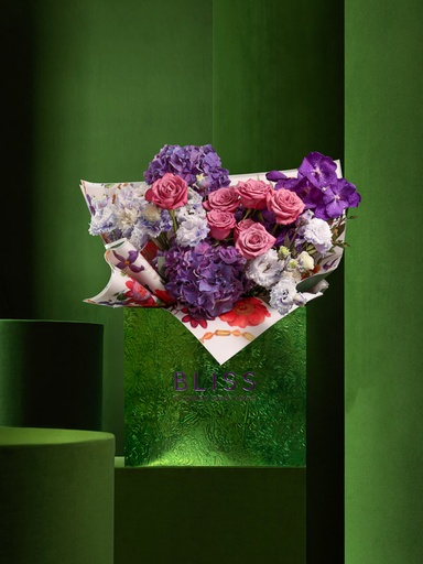 Shop purple arrangement in bliss flower  bouquet